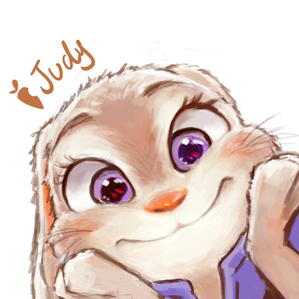 萌。小清新。插画。头像。疯狂动物城。Judy。