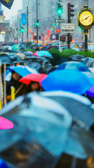 美国 纽约街道
雨景
