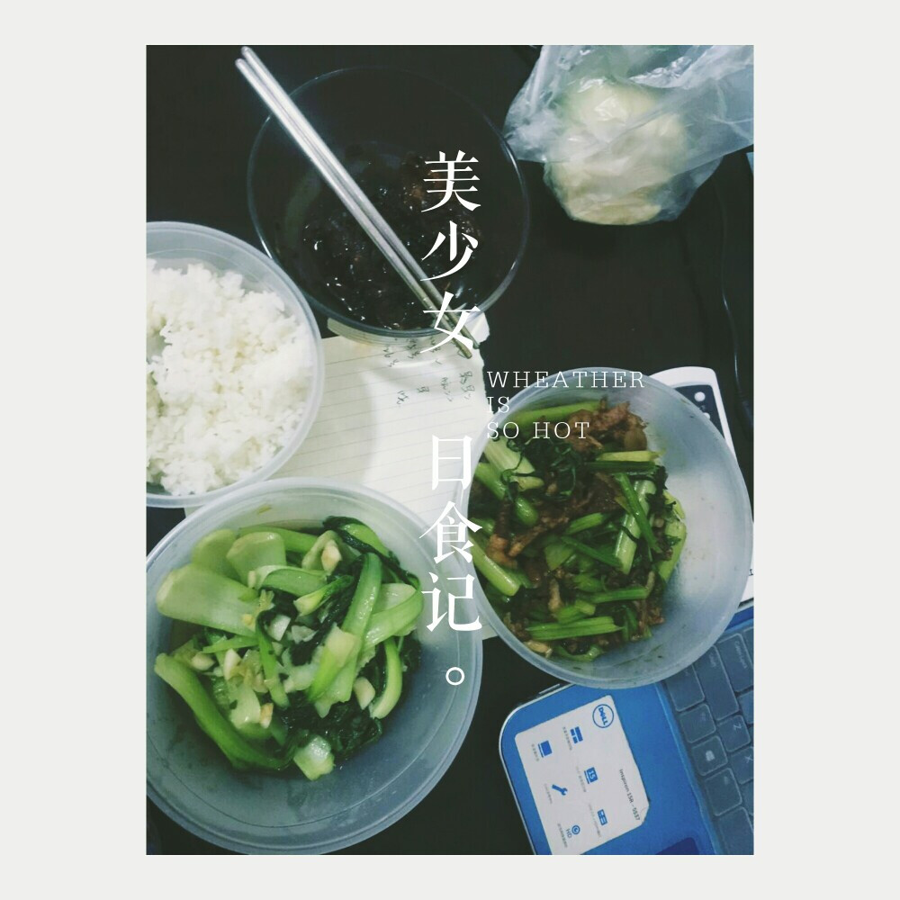 ♥美少女日食记♥
踏实的一餐
可乐鸡翅（室友吃剩下的）➕蒜蓉青菜➕芹菜炒肉肉➕米饭
室友等不及要吃的随手一拍