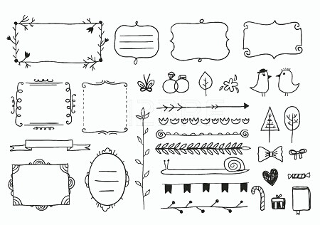 简单实用的黑白边框素材
