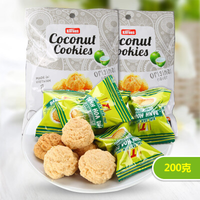 越南进口克恩兹coconul cookies黄油味椰子酥200g办公室休闲零食