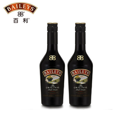 官方正品爱尔兰进口洋酒百利甜酒Baileys原味375ml双瓶装部分包邮