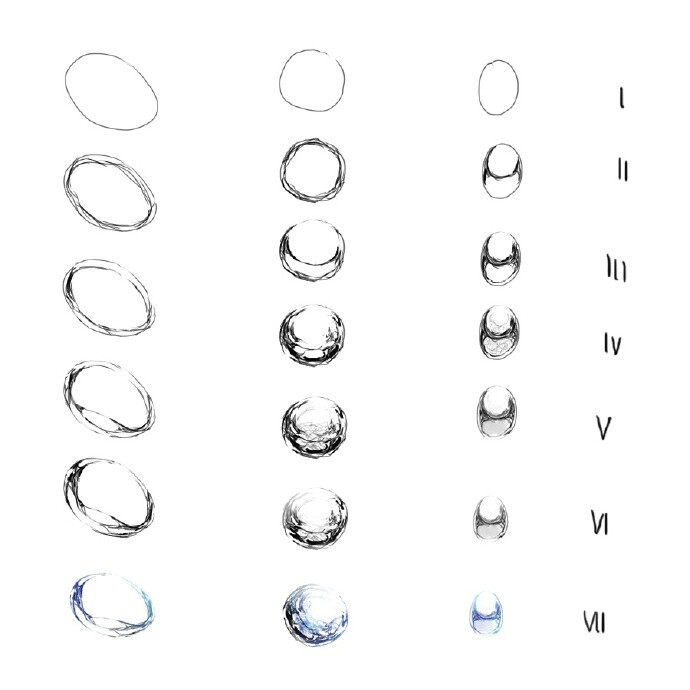 #实用素材#绘制设计水花、水珠效果的分步过程！非常实用，值得借鉴，转需~