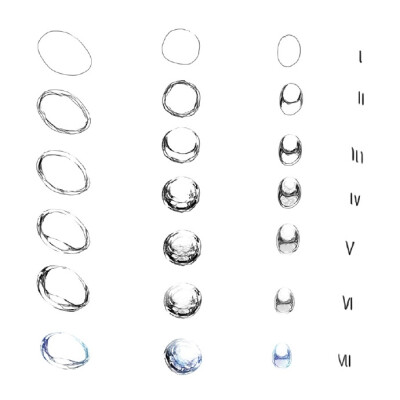 #实用素材#绘制设计水花、水珠效果的分步过程！非常实用，值得借鉴，转需~