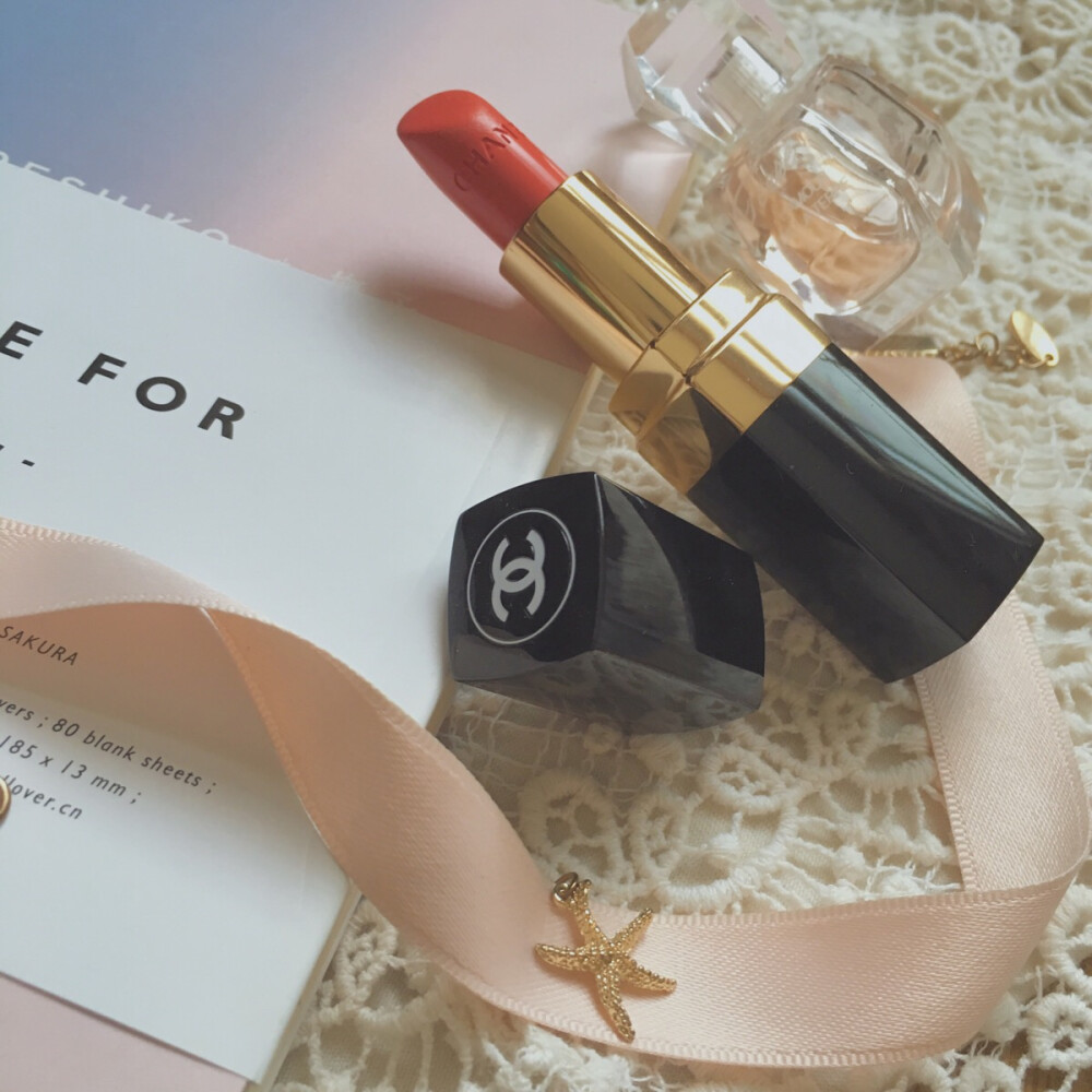 #Chanel rouge coco 416#血橙色带金闪