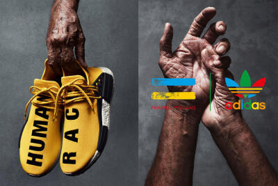 Pharrell Williams 再次与 Adidas 三叶草合作，Hu NMD 系列球鞋即将发售。其中 Hu 代表“人类”（Human Race）。