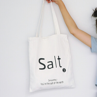 SALT&ldquo;盐&rdquo;休闲环保袋帆布包 简约购物袋单肩手提帆布包学生书包