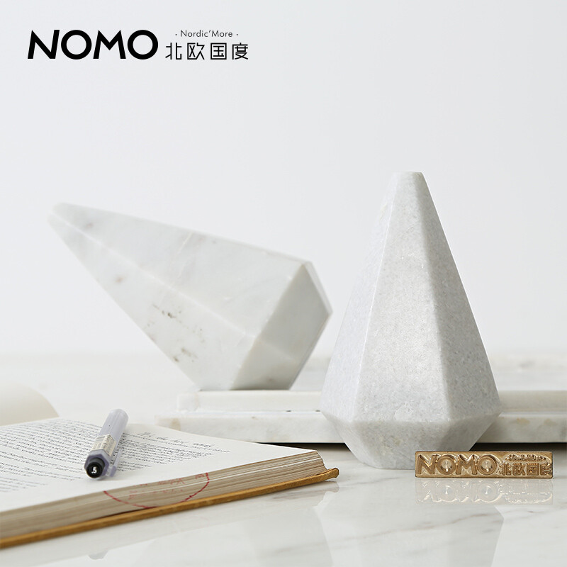 北欧国度 赫尔曼大理石系列 大理石几何体镇纸摆件 书房装饰摆设