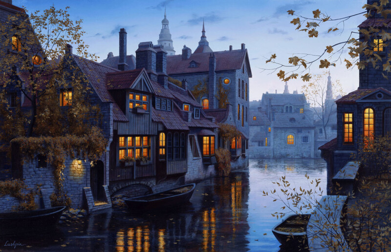 暗香浮动夜黄昏 - 俄罗斯画家 Evgeny Lushpin作品