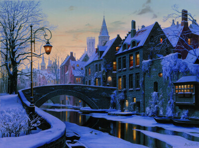 暗香浮动夜黄昏 - 俄罗斯画家 Evgeny Lushpin作品