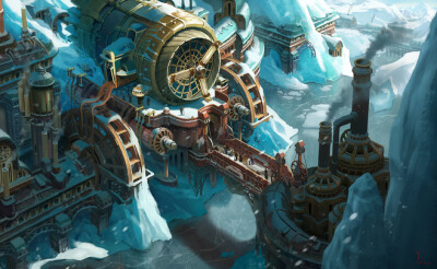 Ice Steampunk town, ...