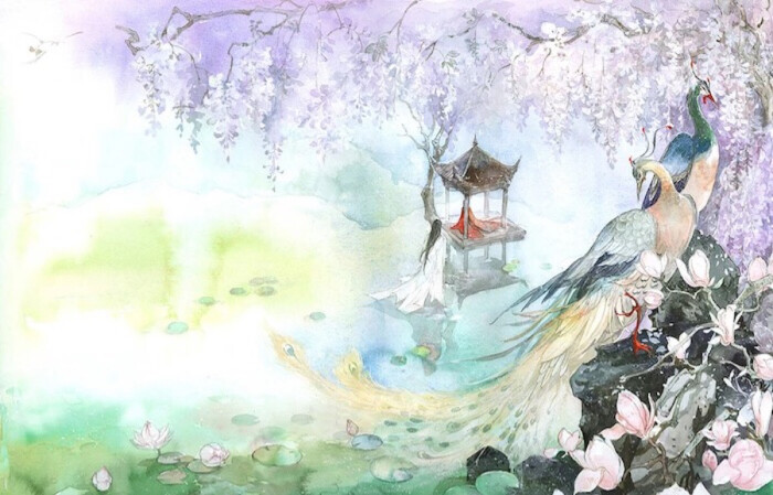 古风美男美女风景壁纸孔雀春 堆糖 美图壁纸兴趣社区