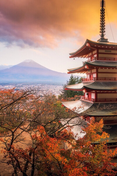 Chureito Pagoda & Mt. Fuji
忠霊塔与富士山 
