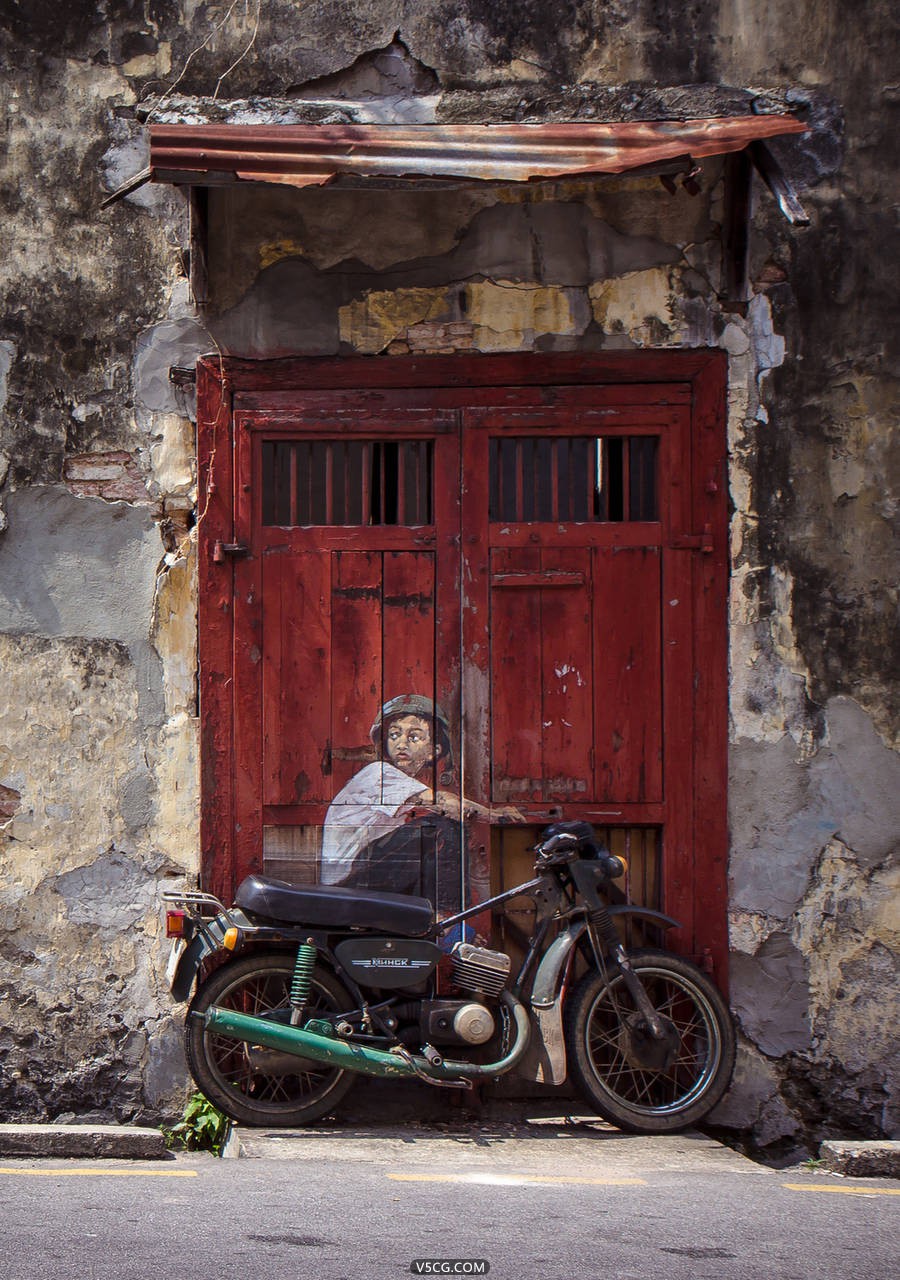 这位年轻的立陶宛街头艺术家Ernest Zacharevic 利用自己的创作天赋和大开的脑洞，结合各个墙体的元素和特征，创作出一幅幅让人惊叹的作品。
