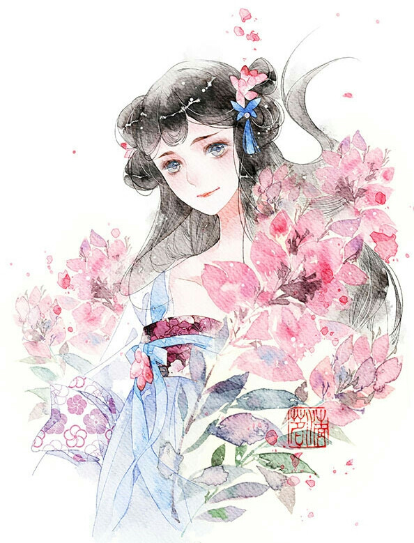 『古风美人』闲静似娇花照水，行动如弱柳扶风。【作者:清茗】