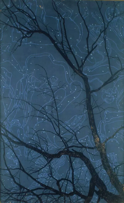 苏联画家Konstantin Vasilyev（1942-1976）的作品The Starry Sky。那年夏天，星光密布的夜空下，是谁在教你辨识星座？