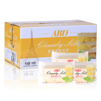 ABD 手撕口袋面包菠萝果粒吐司750g 西式糕点心早餐夹心蛋糕零食