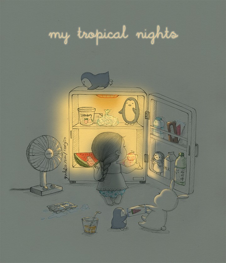 Tropical nights
It's too hot.
Let's eat ice-cream together. by꼬닐리오（Coniglio）