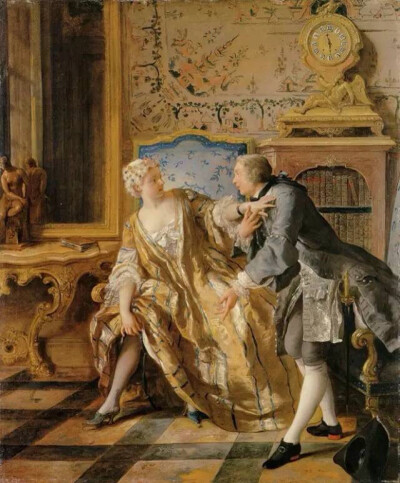 《The garter》/Jean-François de Troy 