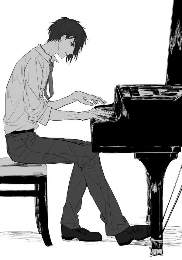 男生弹钢琴唯美图片图片