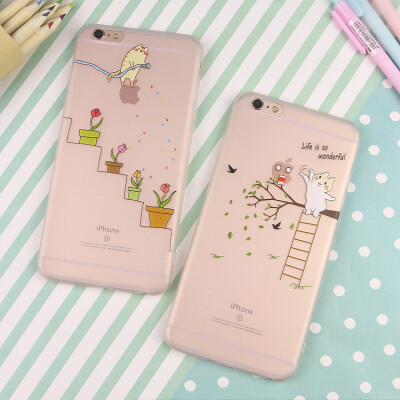 可爱猫咪iphone6手机壳超薄硅胶6p磨砂软壳苹果6s软胶6plus手机套