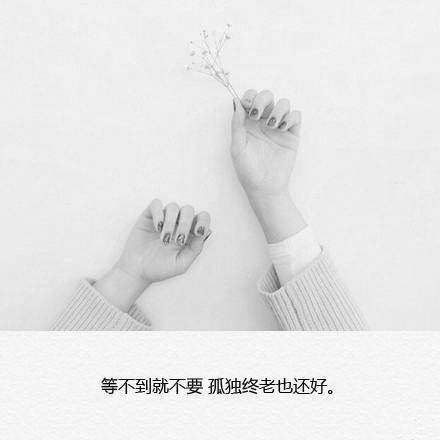 等不到就不要 孤独终老也还好 @晏翎。