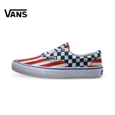 Vans范斯夏季蓝红白色男款运动鞋滑板鞋帆布鞋|VN000VFBJ6E