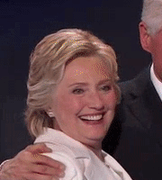 #动图#希拉里看到烟花、气球和彩条时的反应！推特上面已经转疯了！表情很到位！