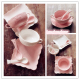 欧式浮雕陶瓷 奶汤碗 双耳碗 汤盅 甜品碗