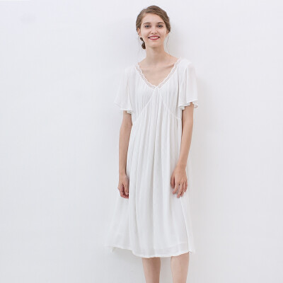 鱼岛主人北欧原创设计复古蕾丝拼接度假连衣裙