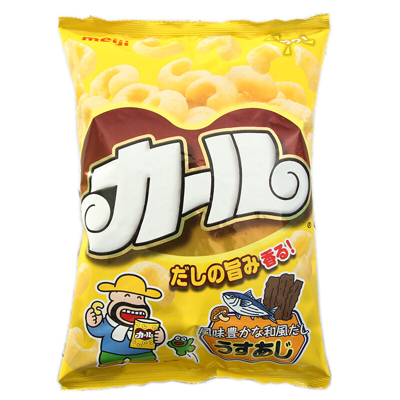 日本进口零食 明治Meiji 和风海鲜汤风味粟米条68g 膨化食品