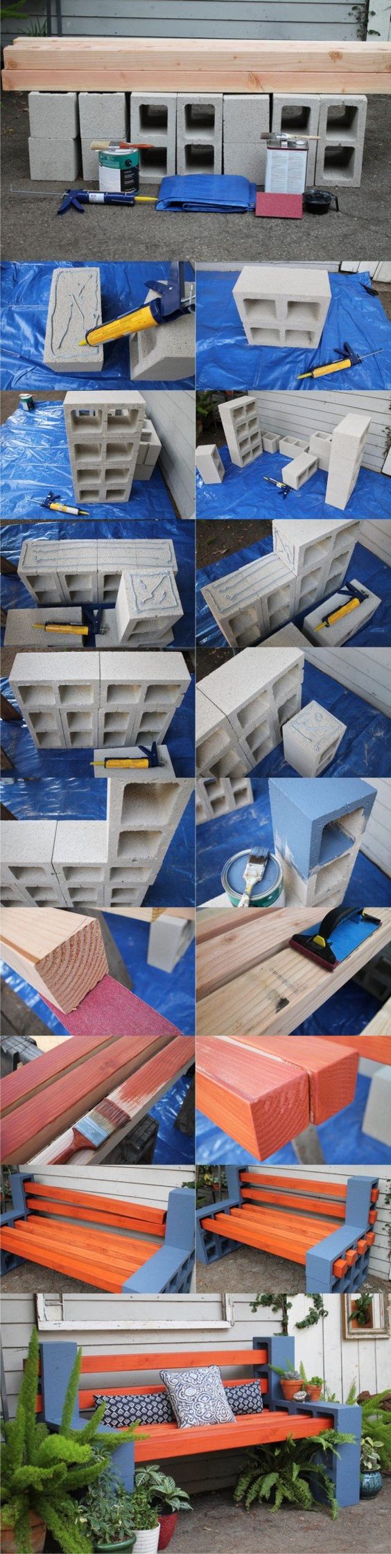 cinder block bench / DIY: