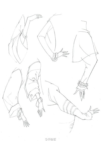 常见时装效果图中手的表现。#服装手绘效果图# #手绘时装画# #服装手绘# @时装手绘Jrue