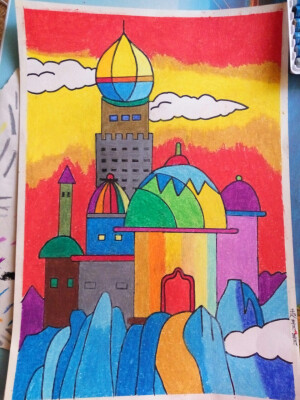 油画棒，儿童画