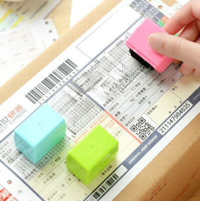 滚轮式乱码保密印章A434快递单隐私涂抹盖字棒手帐保护安全章