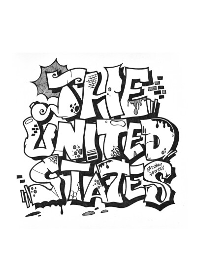 字体设计 the united states 