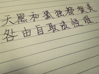 天黑和孤独都很美，
咎由自取该怪谁