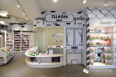 【Make-23】手作，一家温馨的毛线小店，全店通用黑白色涂鸦风格来凸显陈列商品的多彩，好创意！
