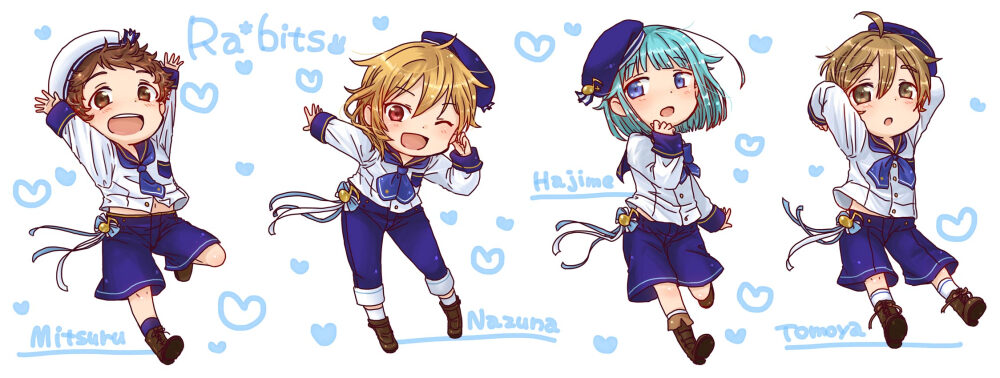 「Ra*bits」/「アサイ」のイラスト [pixivid=1186322]【偶像梦幻祭/Ra*bits/天满光/仁兔成鸣/紫之创/真白友也】