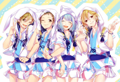 「Ra*bits」/「ぴーすけ。」のイラスト [pixivid=3869033]【偶像梦幻祭/Ra*bits/天满光/仁兔成鸣/紫之创/真白友也】