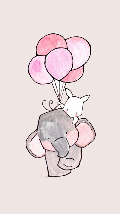 小象 插画 壁纸