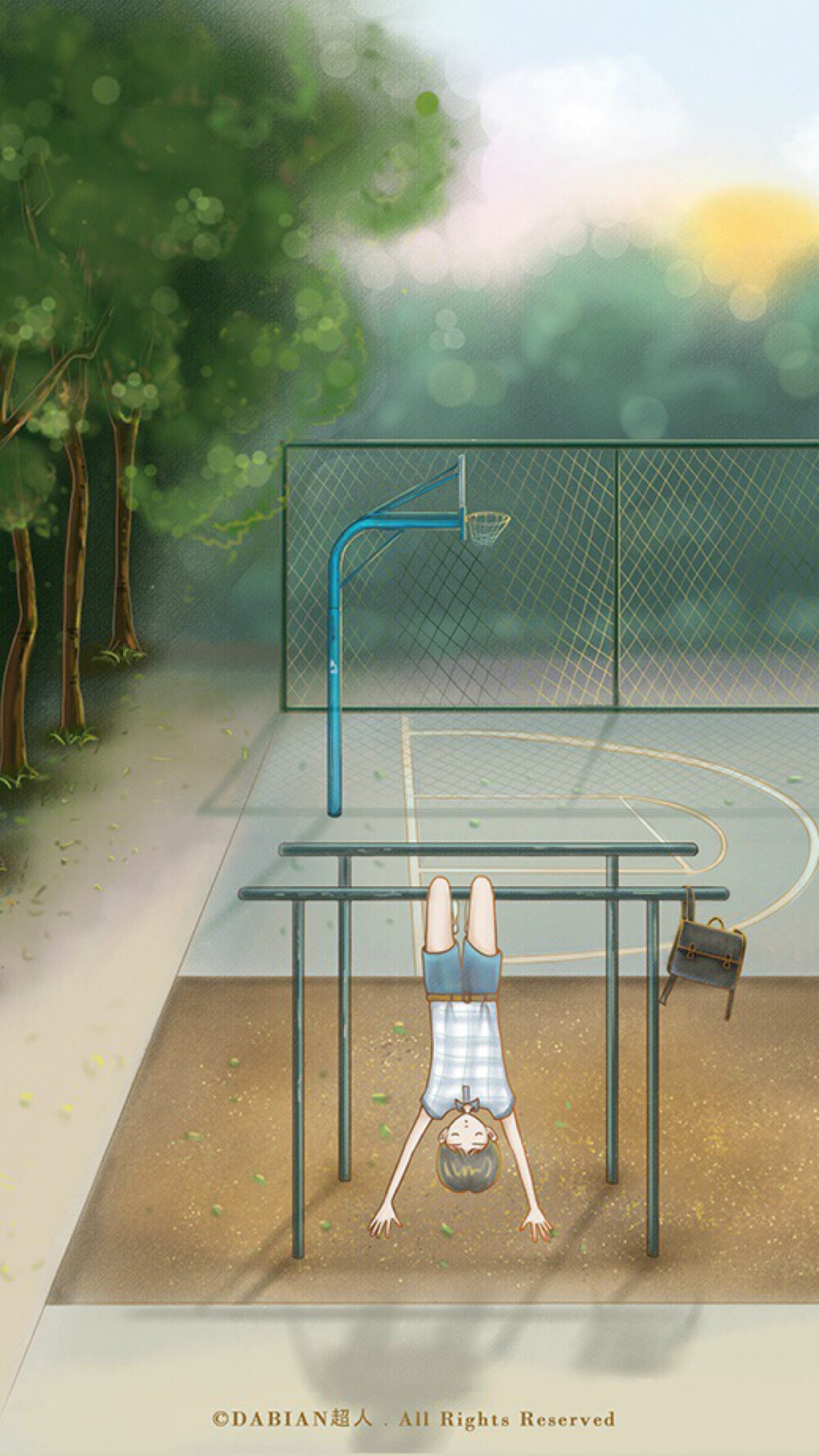 天生一对 平行线 插画 情侣 壁纸 