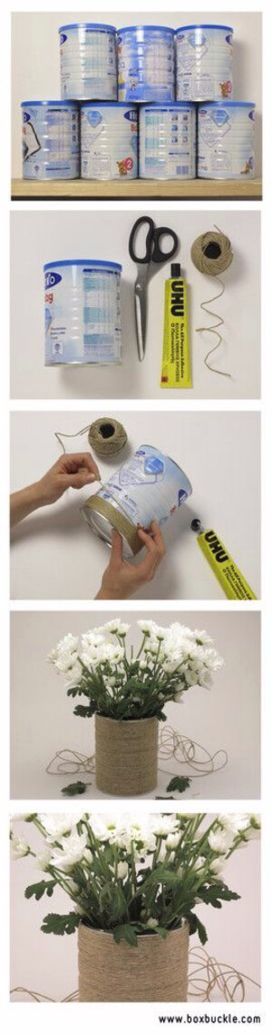 奶粉罐DIY花瓶