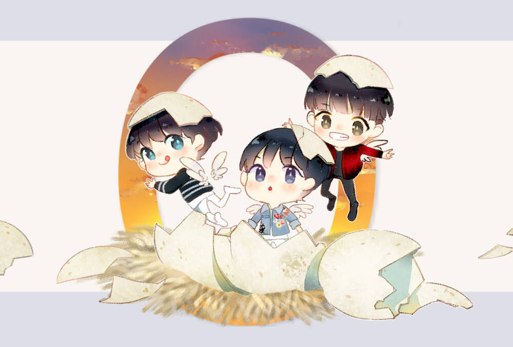 tfboys 三周年 手绘 cr.微博@数学老师女儿的朋友