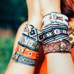 波西米亚手工复古民族风手腕带手工编织手链手绳情侣手环几何图案