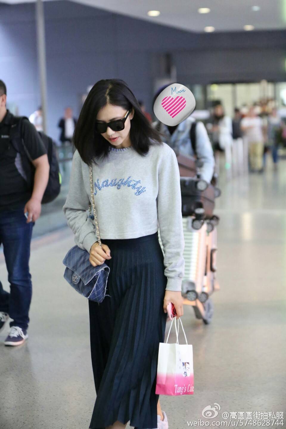 高圆圆 机场 街拍