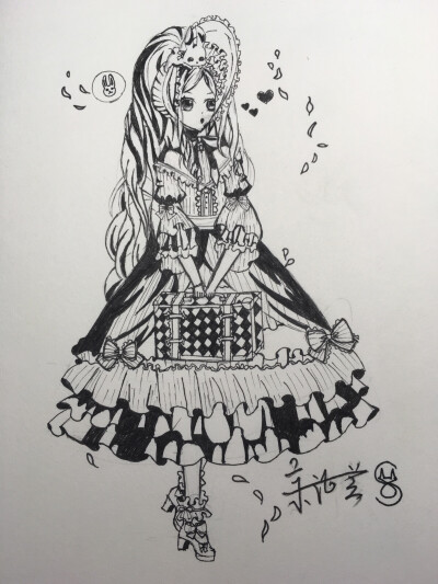 黑白 暖暖 手绘