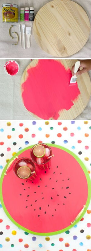 a DIY watermelon serving tray: perfect for summer barbecues!