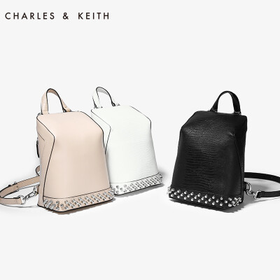 CHARLES&amp;KEITH 双肩包 CK220180013 逛街铆钉旅游包女背包