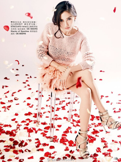 2015《瑞丽时尚先锋》二月刊封面：angelababy（杨颖）（这个月baby的主打色是粉红.....）